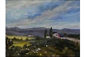 English Impressionist Mountain Landscape Oil Painting  